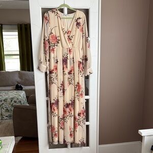 Floral Maxi Dress with Long Sleeves